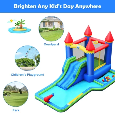 Costway Inflatable Castle Bouncer Bounce House Slide Water Park BallPit With 580W Blower 5 Costway Inflatable Castle Bouncer Bounce House Slide Water Park BallPit With 580W Blower - Image 5