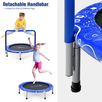 Costway 36'' Kids Trampoline Rebounder W/Full Covered Handrail & Pad Indoor Outdoor PinkBlue 5 Costway 36'' Kids Trampoline Rebounder W/Full Covered Handrail & Pad Indoor Outdoor PinkBlue - Image 5