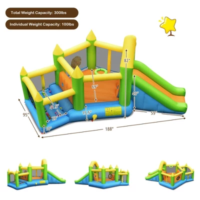 Costway Inflatable Slide Bouncer Ball Pit Basketball Dart Game Without Blower 2 Costway Inflatable Slide Bouncer Ball Pit Basketball Dart Game Without Blower - Image 2
