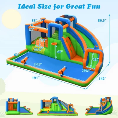 Costway Inflatable Water Slide Giant Bounce Castle W/Dual Climbing Walls Blower Excluded 6 Costway Inflatable Water Slide Giant Bounce Castle W/Dual Climbing Walls Blower Excluded - Image 6