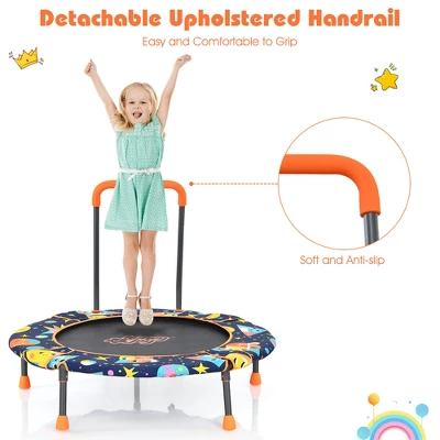 36''Convertible Swing & Trampoline Set Toddler Kids Fitness Rebounder W/Handrail 5 36''Convertible Swing & Trampoline Set Toddler Kids Fitness Rebounder W/Handrail - Image 5