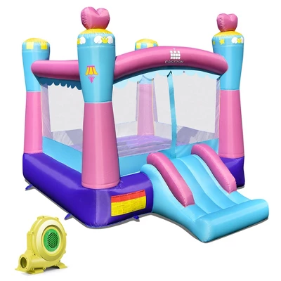Costway Inflatable Bounce House 3-in-1 Princess Theme Inflatable Castle W/ 735W Blower 9 Costway Inflatable Bounce House 3-in-1 Princess Theme Inflatable Castle W/ 735W Blower - Image 9
