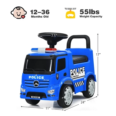 Costway Kids Ride On Push Police Car Licensed Mercedes Benz Push And Ride Racer 2 Costway Kids Ride On Push Police Car Licensed Mercedes Benz Push And Ride Racer - Image 2