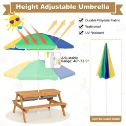 Costway 3-in-1 Kids Picnic Table Wooden Outdoor Sand & Water Table W/Umbrella Play Box Es 14 Costway 3-in-1 Kids Picnic Table Wooden Outdoor Sand & Water Table W/Umbrella Play Box Es -Costway Store GUEST 21e998bc 8d05 40d6 8b24 9440d56d7154
