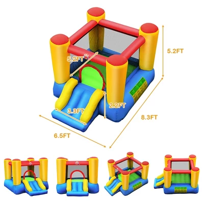Costway Inflatable Bouncer Kids Slide Bounce House For Indoor Outdoor With 550W Blower 2 Costway Inflatable Bouncer Kids Slide Bounce House For Indoor Outdoor With 550W Blower - Image 2