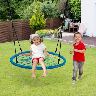 Costway 40'' Spider Web Tree Swing Kids Outdoor Play Set W/ Adjustable Ropes Gift OrangeBlueGreen 3 Costway 40'' Spider Web Tree Swing Kids Outdoor Play Set W/ Adjustable Ropes Gift OrangeBlueGreen - Image 3