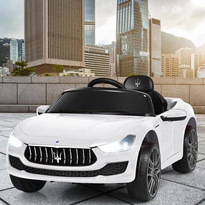 Costway 12V Maserati Licensed Kids Ride On Car W/ RC Remote Control Led Lights MP3 BluePinkWhite 1 Costway 12V Maserati Licensed Kids Ride On Car W/ RC Remote Control Led Lights MP3 BluePinkWhite