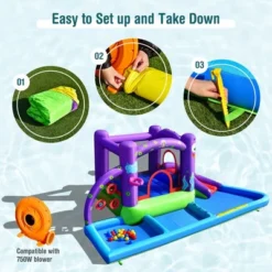 Costway Inflatable Water Slide Castle Kids Bounce House W/ Octopus Style & 750W Blower 14 Costway Inflatable Water Slide Castle Kids Bounce House W/ Octopus Style & 750W Blower -Costway Store GUEST 22b1baf2 cf63 427e b927 9e1c67478b94