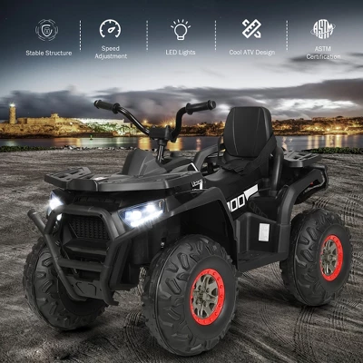 Costway 12V Kids Electric 4-Wheeler ATV Quad 2 Speeds Ride On Car W/MP3&LED Lights 4 Costway 12V Kids Electric 4-Wheeler ATV Quad 2 Speeds Ride On Car W/MP3&LED Lights - Image 4