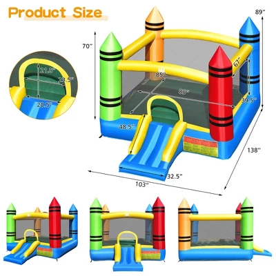 Costway Inflatable Bounce House Kids Jumping Castle W/ Slide&Ocean Balls Blower Excluded 2 Costway Inflatable Bounce House Kids Jumping Castle W/ Slide&Ocean Balls Blower Excluded - Image 2