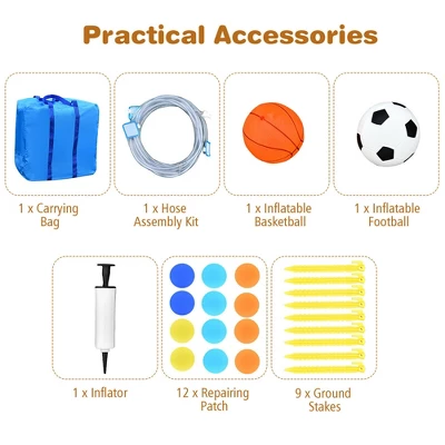 Costway Inflatable Water Slide Bounce House Climbing Wall Without Blower 9 Costway Inflatable Water Slide Bounce House Climbing Wall Without Blower - Image 9