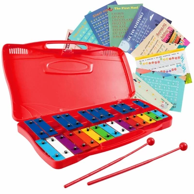 Costway 25 Notes Kids Glockenspiel Chromatic Metal Xylophone W/Case And 2 Mallets 11 Costway 25 Notes Kids Glockenspiel Chromatic Metal Xylophone W/Case And 2 Mallets - Image 11