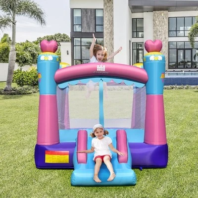Costway Inflatable Bounce House 3-in-1 Princess Theme Inflatable Castle Without Blower 2 Costway Inflatable Bounce House 3-in-1 Princess Theme Inflatable Castle Without Blower - Image 2