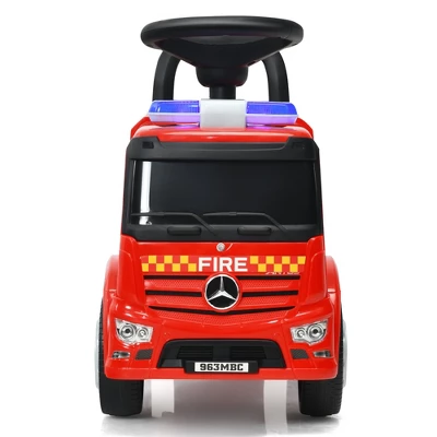 Costway Kids Ride On Fire Engine Licensed Mercedes Benz Push And Ride Racer Red 8 Costway Kids Ride On Fire Engine Licensed Mercedes Benz Push And Ride Racer Red - Image 8