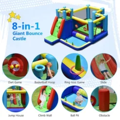 Costway Inflatable Bounce House 8-in-1 Kids Inflatable Slide Bouncer (With 735W Blower) -Costway Store GUEST 25b4efef 2156 43b0 a912 0813bac69189