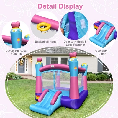 Costway Inflatable Bounce House 3-in-1 Princess Theme Inflatable Castle W/ 735W Blower 5 Costway Inflatable Bounce House 3-in-1 Princess Theme Inflatable Castle W/ 735W Blower - Image 5