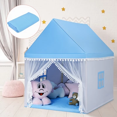 Costway Kids Play Tent Large Playhouse Children Play Castle Fairy Tent Gift W/ Mat PinkBlue 10 Costway Kids Play Tent Large Playhouse Children Play Castle Fairy Tent Gift W/ Mat PinkBlue - Image 10