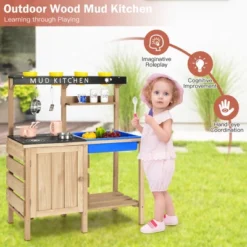 Costway Kids Kitchen Playset Wooden Outdoor Mud Kitchen Pretend Play Toy W/ Kitchenware 13 Costway Kids Kitchen Playset Wooden Outdoor Mud Kitchen Pretend Play Toy W/ Kitchenware -Costway Store GUEST 27a578a8 9c08 4ba8 a148 4057692b4602