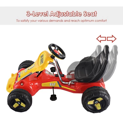 Costway Kids Go Kart Ride On Car Pedal Powered Car 4 Wheel Racer Toy Stealth Outdoor 4 Costway Kids Go Kart Ride On Car Pedal Powered Car 4 Wheel Racer Toy Stealth Outdoor - Image 4