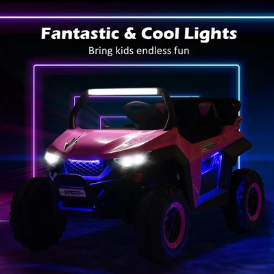 Costway 12V 2-Seater Kids Ride On UTV RC Electric Vehicle Suspension W/ Lights & Music 4 Costway 12V 2-Seater Kids Ride On UTV RC Electric Vehicle Suspension W/ Lights & Music - Image 4