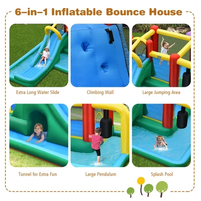 Inflatable Slide Water Park Climbing Bouncer Bounce House W/Tunnel & 735W Blower 3 Inflatable Slide Water Park Climbing Bouncer Bounce House W/Tunnel & 735W Blower - Image 3