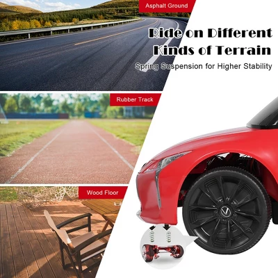 Costway 12V Kids Ride On Car Lexus LC500 Licensed Remote Control Electric Vehicle Red 3 Costway 12V Kids Ride On Car Lexus LC500 Licensed Remote Control Electric Vehicle Red - Image 3