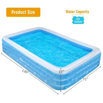 Costway Inflatable Swimming Pool 120'' X 72'' X 22'' Full-Sized Family Swimming Pool 2 Costway Inflatable Swimming Pool 120'' X 72'' X 22'' Full-Sized Family Swimming Pool - Image 2