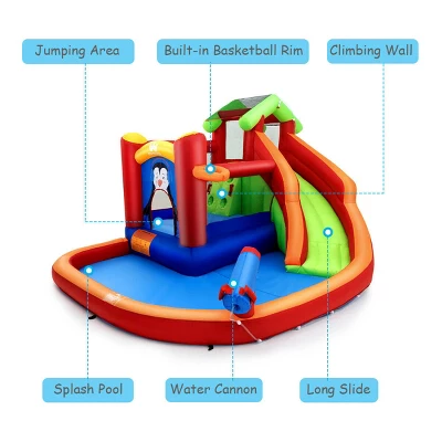 Costway Inflatable Slide Bouncer And Water Park Bounce House Splash Pool Water Cannon 5 Costway Inflatable Slide Bouncer And Water Park Bounce House Splash Pool Water Cannon - Image 5