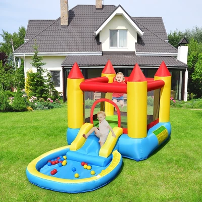 Costway Inflatable Bounce House Kids Slide Jumping Castle Bouncer W/ Balls Pool & Bag 2 Costway Inflatable Bounce House Kids Slide Jumping Castle Bouncer W/ Balls Pool & Bag - Image 2