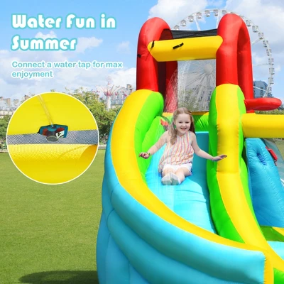 Costway Inflatable Kids Water Slide Jumper Bounce House Splash Water Pool W/ 735W Blower 5 Costway Inflatable Kids Water Slide Jumper Bounce House Splash Water Pool W/ 735W Blower - Image 5