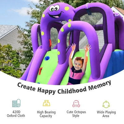 Costway Inflatable Water Park Octopus Bounce House Dual Slide Climbing Wall 750W Blower 6 Costway Inflatable Water Park Octopus Bounce House Dual Slide Climbing Wall 750W Blower - Image 6