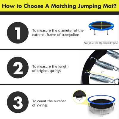 Costway Replacement Trampoline Mat Jumping Mat Fits 8/10/12/14/15/16ft Frame W/ V-Hooks 7 Costway Replacement Trampoline Mat Jumping Mat Fits 8/10/12/14/15/16ft Frame W/ V-Hooks - Image 7