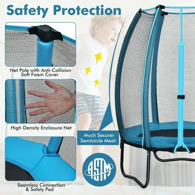 Costway 4ft Kids Trampoline Recreational Bounce Jumper W/Enclosure Net Outdoor Indoor 6 Costway 4ft Kids Trampoline Recreational Bounce Jumper W/Enclosure Net Outdoor Indoor - Image 6