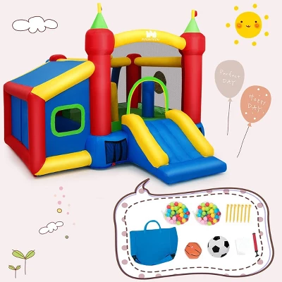 Costway 6-in-1 Inflatable Bounce House Bouncy Castle Blow Up Toddler Bouncy House For Kids Indoor Outdoor W/480 Blower 3 Costway 6-in-1 Inflatable Bounce House Bouncy Castle Blow Up Toddler Bouncy House For Kids Indoor Outdoor W/480 Blower - Image 3
