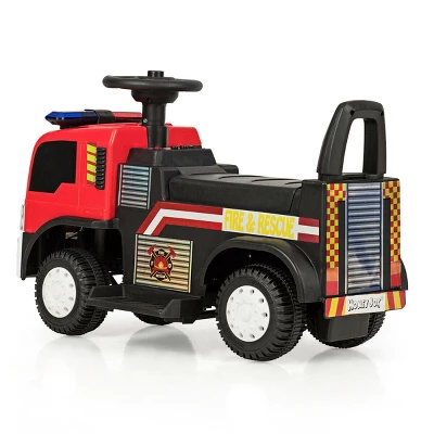 Costway Kids 6V Ride On Fire Truck Fire Engine Battery Powered W/ Siren 1 Costway Kids 6V Ride On Fire Truck Fire Engine Battery Powered W/ Siren