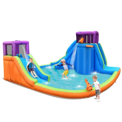 Costway 6 In 1 Inflatable Dual Slide Water Park Climbing Bouncer 8 Costway 6 In 1 Inflatable Dual Slide Water Park Climbing Bouncer - Image 8