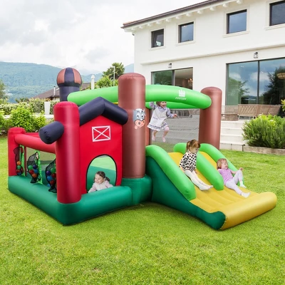 Costway Farm Themed Inflatable Castle Kids Bounce House W/ Double Slides 3 Costway Farm Themed Inflatable Castle Kids Bounce House W/ Double Slides - Image 3