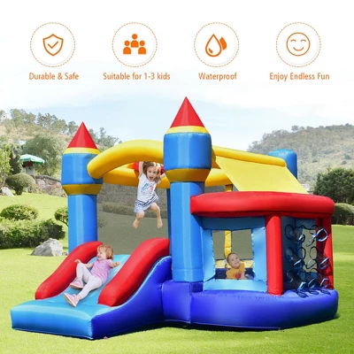 Costway InflatableBounce House Castle Slide Bouncer Kids Shooting Net/Without Blower 5 Costway InflatableBounce House Castle Slide Bouncer Kids Shooting Net/Without Blower - Image 5
