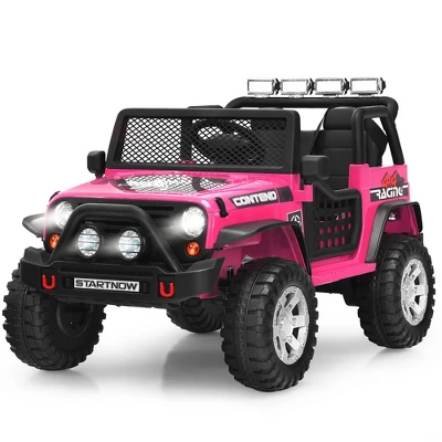 Costway 12V Kids Ride On Truck Remote Control Electric Car With Lights&Music WhiteBlackPinkRed 9 Costway 12V Kids Ride On Truck Remote Control Electric Car With Lights&Music WhiteBlackPinkRed - Image 9