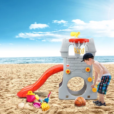 Children Climber Slide Set W/ Basketball Hoop And Telescope Toy Indoor & Outdoor 4 Children Climber Slide Set W/ Basketball Hoop And Telescope Toy Indoor & Outdoor - Image 4