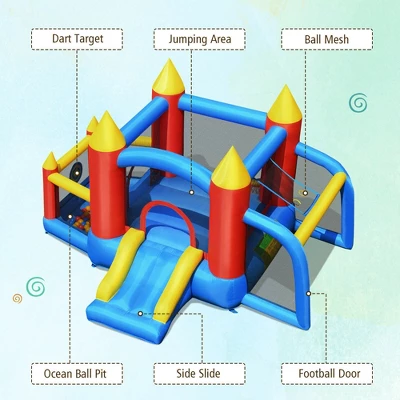 Costway Kid Inflatable Bounce House Slide Jumping Castle W/Soccer Goal Ball Pit & Blower 6 Costway Kid Inflatable Bounce House Slide Jumping Castle W/Soccer Goal Ball Pit & Blower - Image 6