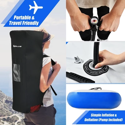 Costway 1 Person Inflatable Kayak Includes Aluminum Paddle With Hand Pump GreenBlue 4 Costway 1 Person Inflatable Kayak Includes Aluminum Paddle With Hand Pump GreenBlue - Image 4