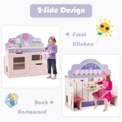 Costway 2 In 1 Kids Play Kitchen & Cafe Restaurant Wooden Pretend Cooking Playset Toy 13 Costway 2 In 1 Kids Play Kitchen & Cafe Restaurant Wooden Pretend Cooking Playset Toy -Costway Store GUEST 36e93cde dd73 4677 a522 aa1b4285cd31