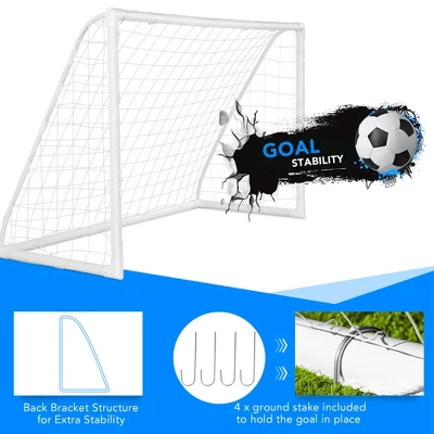 Costway 6 FT X 4 FT Portable Kids Soccer Goal Quick Set-up For Backyard Soccer Training 4 Costway 6 FT X 4 FT Portable Kids Soccer Goal Quick Set-up For Backyard Soccer Training - Image 4