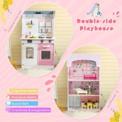 Costway Kids Kitchen Playset & Dollhouse 2-In-1 W/ Accessories & Furniture For Toddlers 12 Costway Kids Kitchen Playset & Dollhouse 2-In-1 W/ Accessories & Furniture For Toddlers -Costway Store GUEST 38850b7b c7f1 47e0 b877 e6e8c7168a58