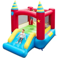Costway Inflatable Bounce Castle Kids Jumping Bouncer Indoor Outdoor With 480W Blower