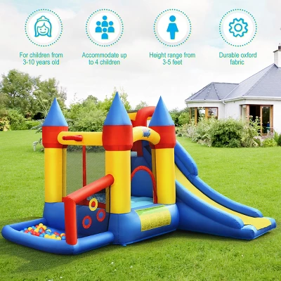 Costway Inflatable Bounce House Slide Bouncer Kids Castle Jumper W/ Balls & 780W Blower 6 Costway Inflatable Bounce House Slide Bouncer Kids Castle Jumper W/ Balls & 780W Blower - Image 6