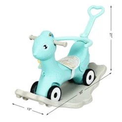 Costway Baby Rocking Horse 4 In 1 Kids Ride On Toy Push Car W/ Music Indoor Outdoor Gift