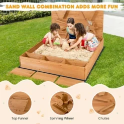 Costway Wooden Sandbox W/ Sand Wall & Cover & Bottom Liner For Kids Outdoor 12 Costway Wooden Sandbox W/ Sand Wall & Cover & Bottom Liner For Kids Outdoor -Costway Store GUEST 39ea769b 4493 4120 b715 3567419fe505