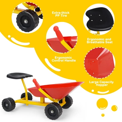 8''Heavy Duty Kids Ride-on Sand Dumper Front Tipping W 4 Wheels Sand Toy Gift 5 8''Heavy Duty Kids Ride-on Sand Dumper Front Tipping W 4 Wheels Sand Toy Gift - Image 5